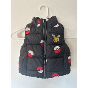 H&M puffer vest Pokémon with Pikachu patch 2T